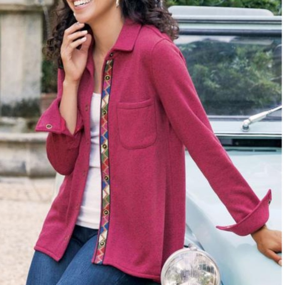 Soft surroundings button down shacket shirt jacket